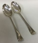 A pair of heavy Dutch silver tablespoons of typica