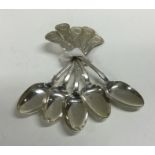 A set of five Kings' pattern silver teaspoons. App