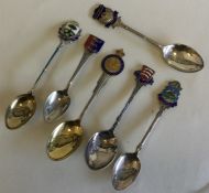 A collection of six good silver souvenir spoons. V