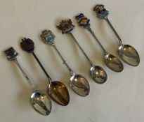 A collection of six good silver souvenir spoons. V