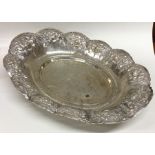 A large Continental silver plated bread basket on