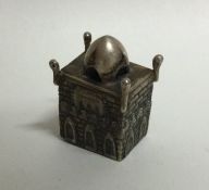 A heavy cast silver model of the Taj Mahal. Approx