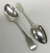 A pair of fiddle pattern silver tablespoons. Londo