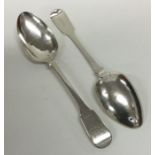 A pair of fiddle pattern silver tablespoons. Londo