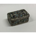 A Continental silver and enamelled box decorated w