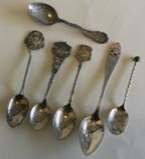 A collection of six good silver souvenir spoons. V