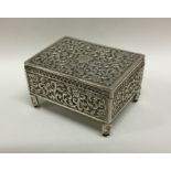 A good Antique silver jewellery box profusely embo