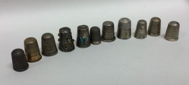 A collection of engine turned and other silver thi