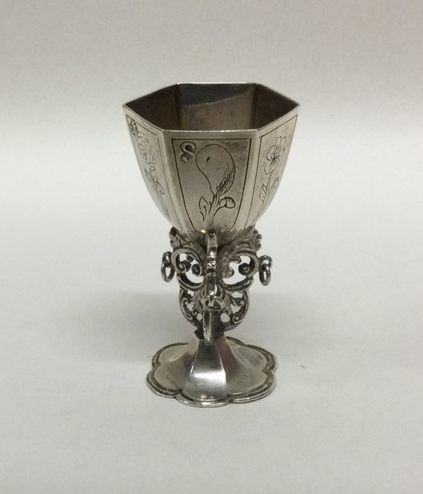 A rare Dutch silver table toy decorated with flowe - Image 2 of 2