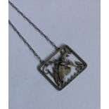 GEORG JENSEN: A rectangular Danish silver pendant