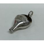 An Antique silver miniature pap boat with leaf dec