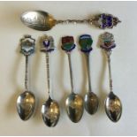 A collection of six good silver souvenir spoons. V