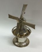 An Antique Dutch silver model of a windmill with r