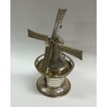 An Antique Dutch silver model of a windmill with r