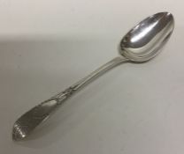 DUBLIN: A George III bright cut silver dessert spo