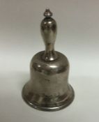 A plain silver hand bell of typical form. Approx.