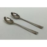 A good pair of miniature 18th Century spoons. Appr