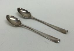 A good pair of miniature 18th Century spoons. Appr