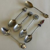 A collection of six good silver souvenir spoons. V