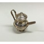 A novelty miniature silver teapot with lift-off co