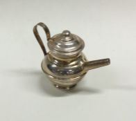 A novelty miniature silver teapot with lift-off co