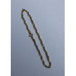 A 14 carat gold bracelet of mesh form. Approx. 2 g