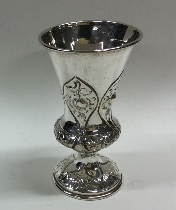 A good Austrian silver tapering campana shaped vas