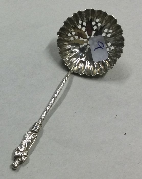 A silver Apostle top sifter spoon. Birmingham. App - Image 2 of 2