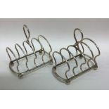 A good pair of silver five bar toast racks on ball