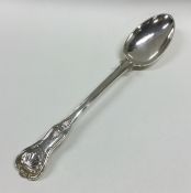 A large heavy Kings' pattern silver basting spoon