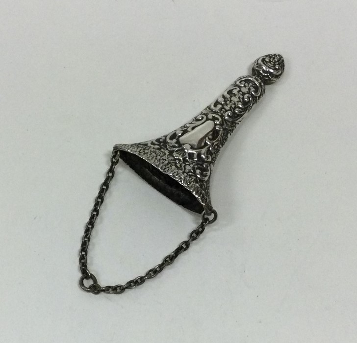 An unusual embossed silver scissor case. Birmingha