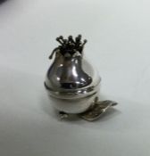 An unusual Burmese silver scent bottle of stylised