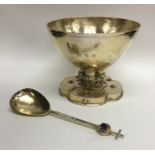 An unusual heavy silver gilt Ecclesiastical bowl w