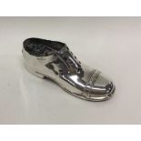 A good silver model of shoe in the form of a pin c