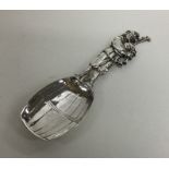 A 19th Century Dutch silver caddy spoon in the for