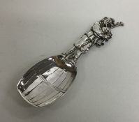 A 19th Century Dutch silver caddy spoon in the for