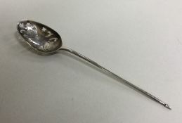 A good Georgian silver mote spoon with shell back