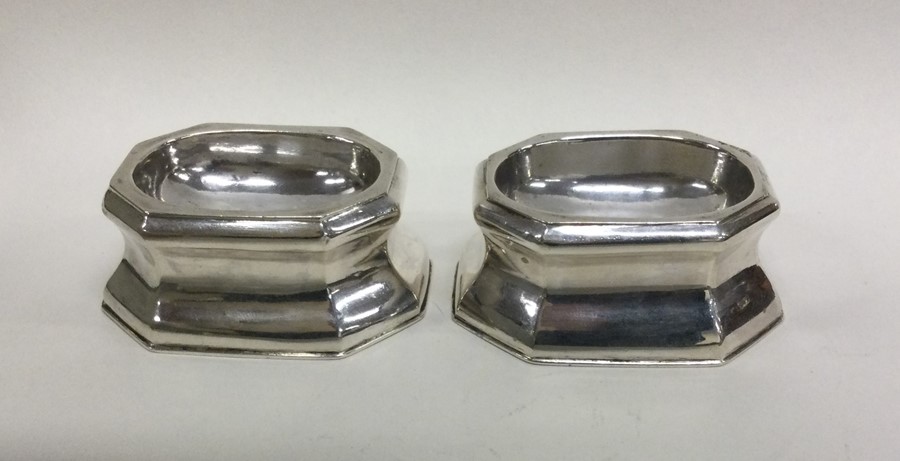 A good pair of 18th Century silver salts. London 1