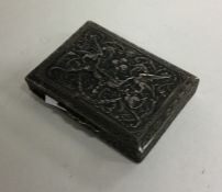 A rectangular Italian silver hinged box attractive