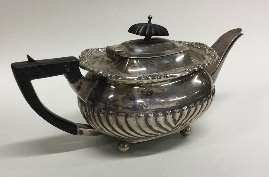 An Edwardian silver bachelor's teapot on ball feet - Image 2 of 2