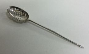 A Georgian silver mote spoon with pierced bowl to