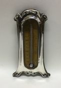 A rare Chester silver mounted thermometer with scr