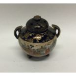 A Japanese porcelain pot pourri. Approx. 8 cms hig