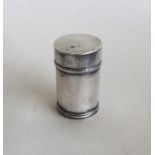 A rare Georgian cylindrical silver pill box with r