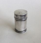 A rare Georgian cylindrical silver pill box with r