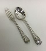 An Edwardian silver tow piece christening set with