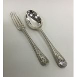 An Edwardian silver tow piece christening set with