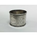 RUSSIAN: A heavy engraved silver napkin ring decor