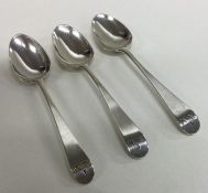 A good set of three 18th Century silver teaspoons