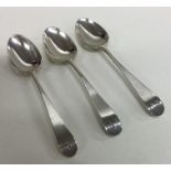 A good set of three 18th Century silver teaspoons